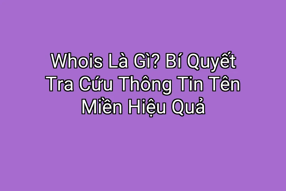 Whois Là Gì? Bí Quyết Tra Cứu Thông Tin Tên Miền Hiệu Quả