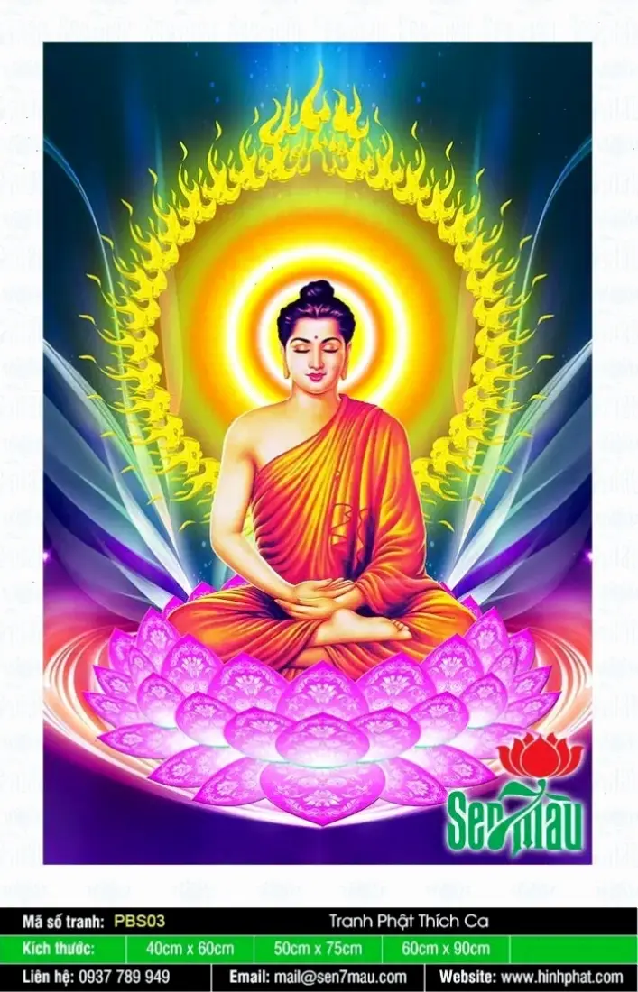 Tranh Phật Thích Ca hang mang vẻ đẹp nghệ thuật, truyền tải thông điệp bình an và thiền định sâu sắc.