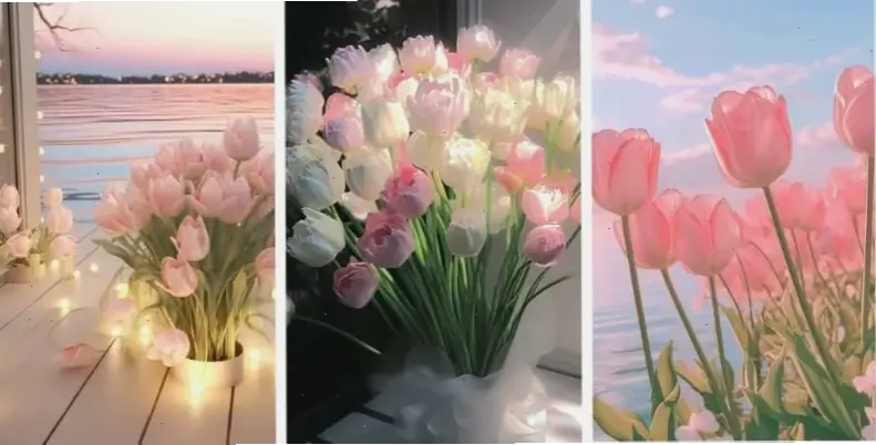 Tulip trắng tinh khôi, món quà ý nghĩa cho ngày 8/3, mang thông điệp thanh lịch và dịu dàng.