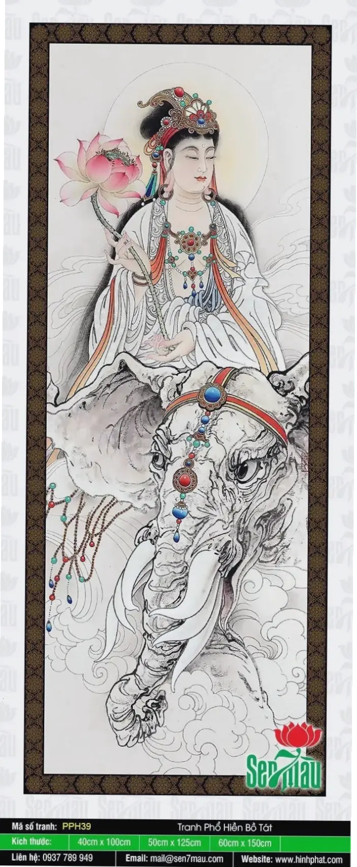 Tượng Phổ Hiền uy nghiêm, biểu tượng lòng từ bi, giúp bạn tìm thấy bình an và sức mạnh nội tại.