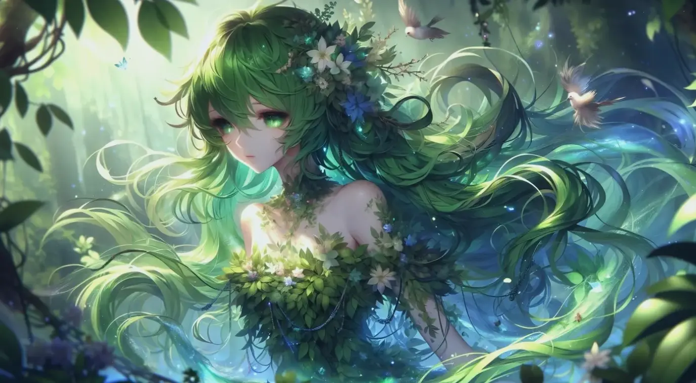 Khám phá avatar rừng anime huyền bí, nơi phiêu lưu kỳ thú hòa quyện với cảnh quan xanh tươi và nhân vật anime sống động.