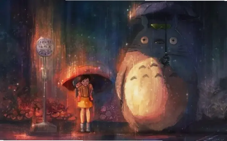 Ảnh anime Totoro từ Ghibli, hình ảnh sắc nét và dễ thương, lý tưởng để làm hình nền hoặc poster cá nhân!