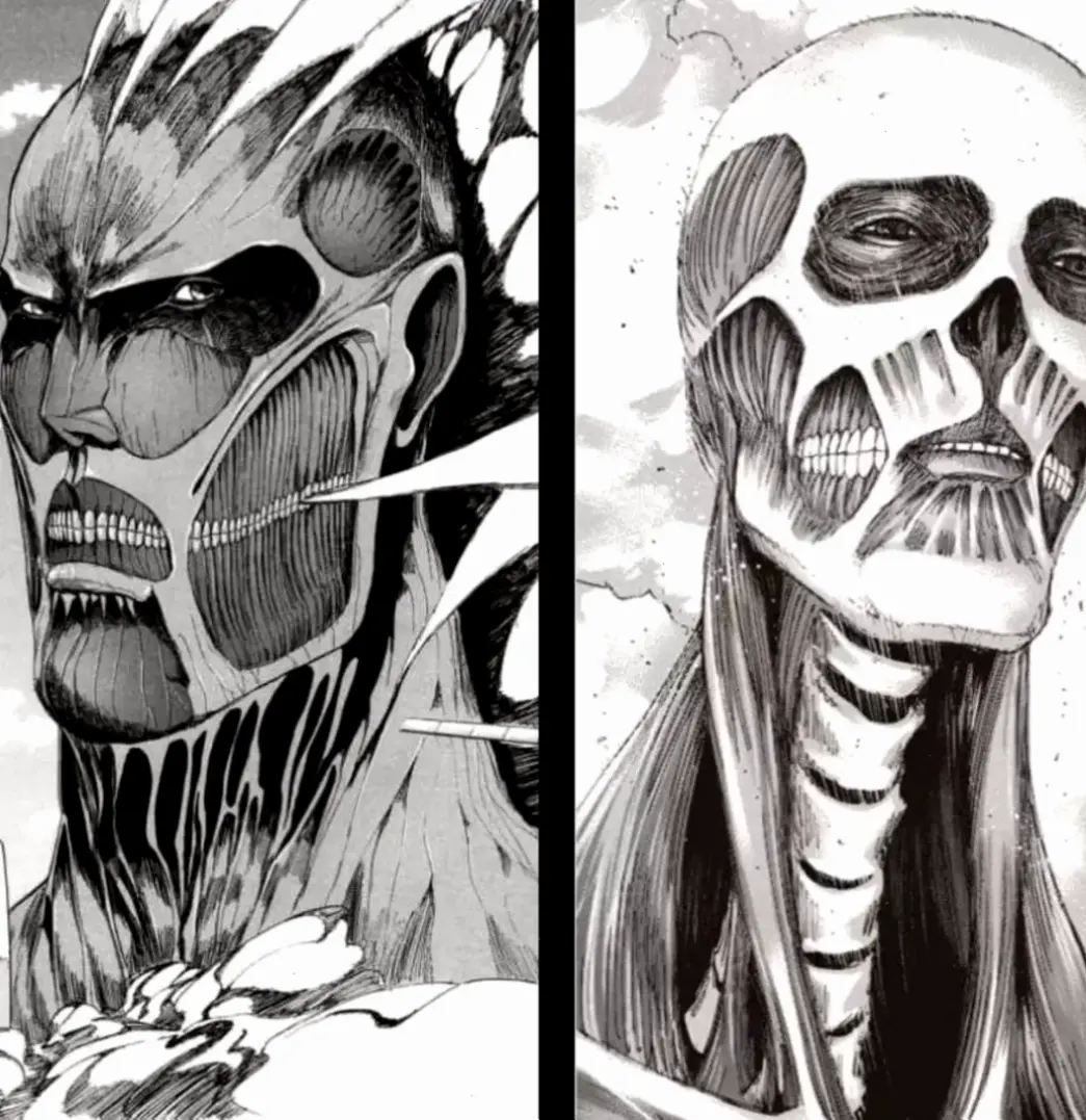 Armin titan form: Biến thành Colossus Titan, sức mạnh phá hủy khủng khiếp và ấn tượng.