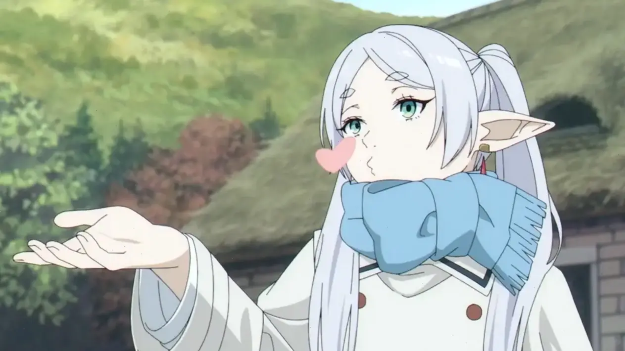 Chiêm ngưỡng khoảnh khắc frieren hôn gió, biểu tượng lãng mạn của pháp sư tiễn táng trong series anime nổi bật.
