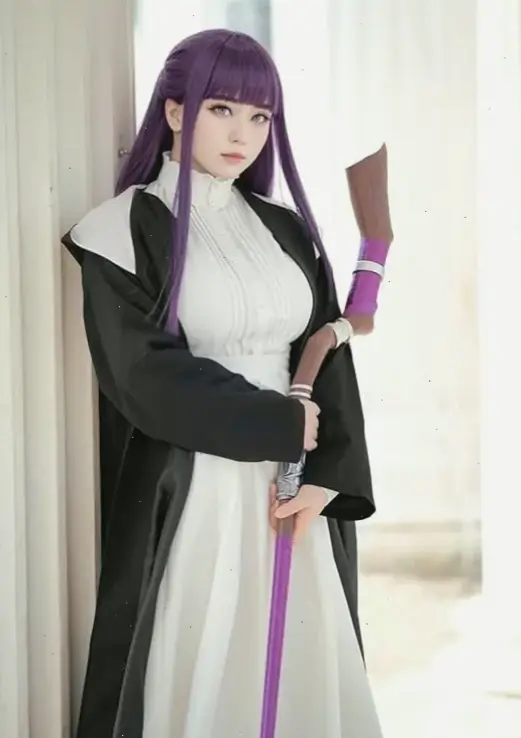 Cosplay Fern từ Sousou no Frieren, trang phục pháp sư xinh đẹp và chân thực nhất.