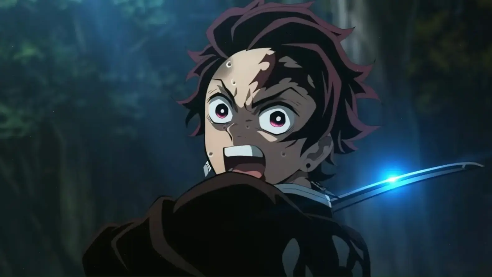 Demon Slayer Tanjiro, người hùng với thanh kiếm Nichirin, sẵn sàng đối mặt mọi thử thách ác liệt.