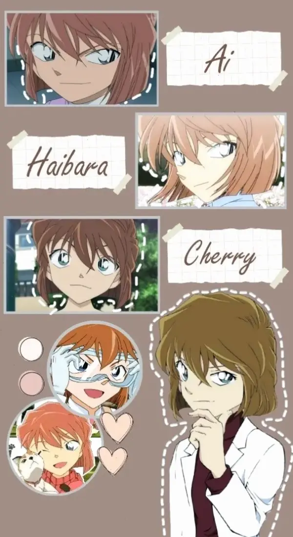 Hình nền Haibara AI đẹp mắt, lý tưởng cho màn hình, với hình ảnh dễ thương và bí ẩn từ series Conan.