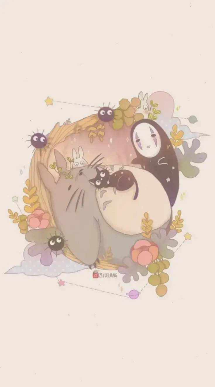Hình nền Totoro dễ thương từ Ghibli, phù hợp mọi thiết bị, mang lại niềm vui và sự thư giãn tuyệt vời!