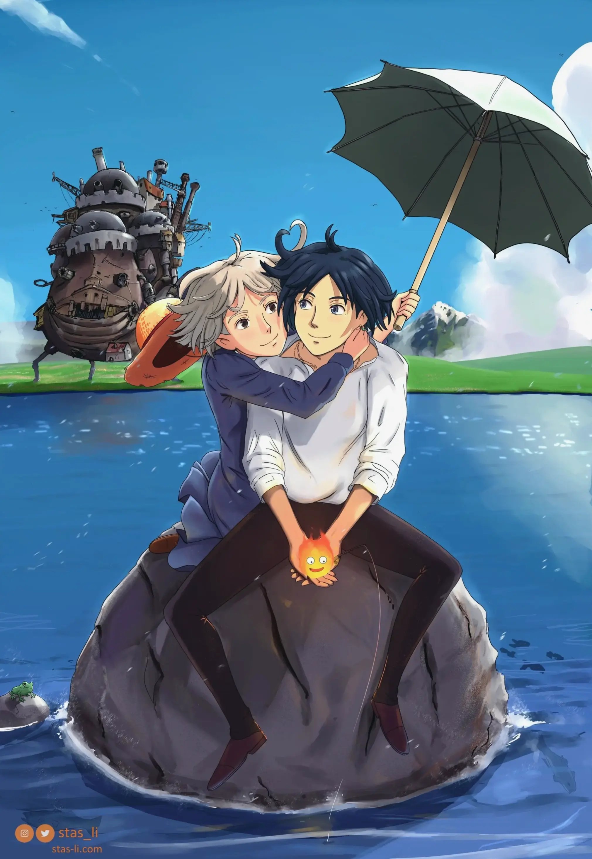 Howl and Sophie: Hành trình tình yêu đẹp đẽ giữa Howl và Sophie trong thế giới phép thuật Ghibli.