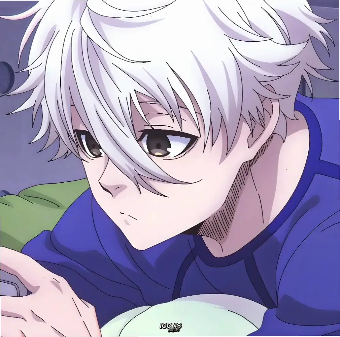 Icon Nagi Seishiro dễ thương từ Blue Lock, lý tưởng để làm biểu tượng cho ứng dụng và mạng xã hội.