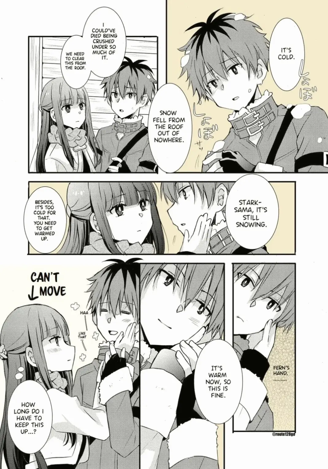 Khoảnh khắc hôn của Fern và Stark, fanart ngọt ngào từ Sousou no Frieren.