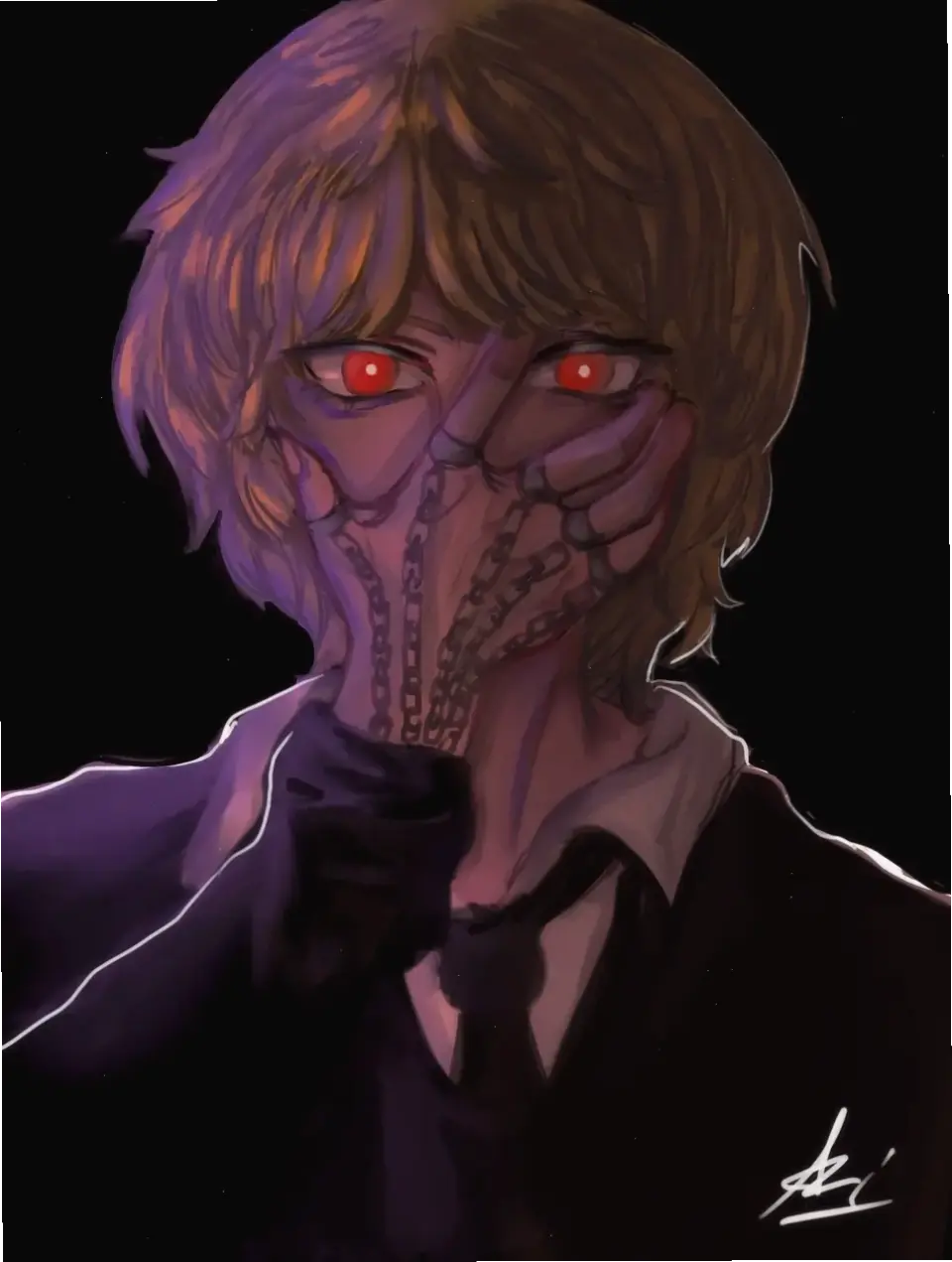 Kurapika art: Nghệ thuật vẽ Kurapika từ Hunter x Hunter, với đôi mắt đỏ và phong cách chiến đấu đầy ấn tượng.