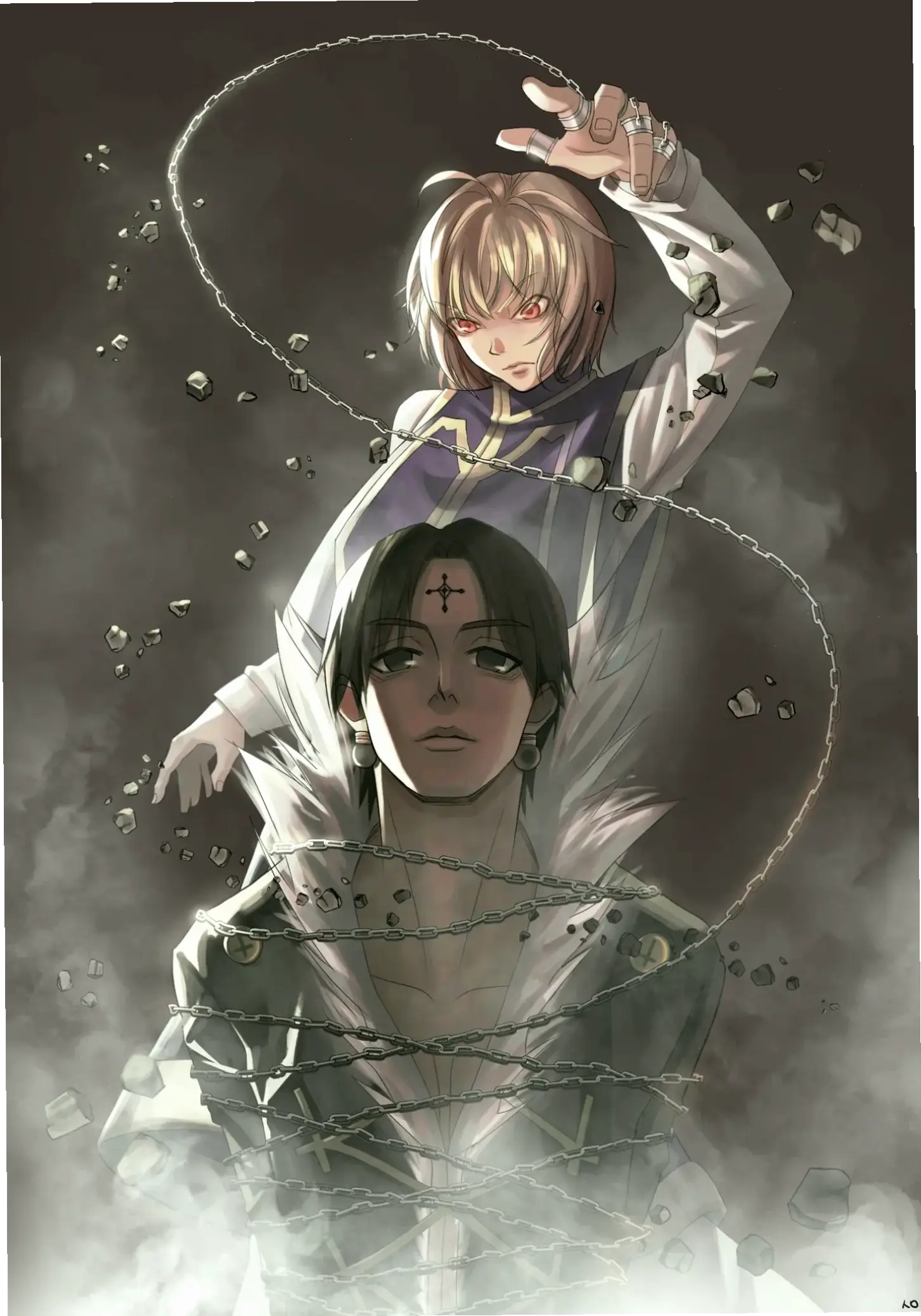 Kurapika x Chrollo: Mối thù hận sâu sắc giữa Kurapika và thủ lĩnh Phantom Troupe trong Hunter x Hunter.