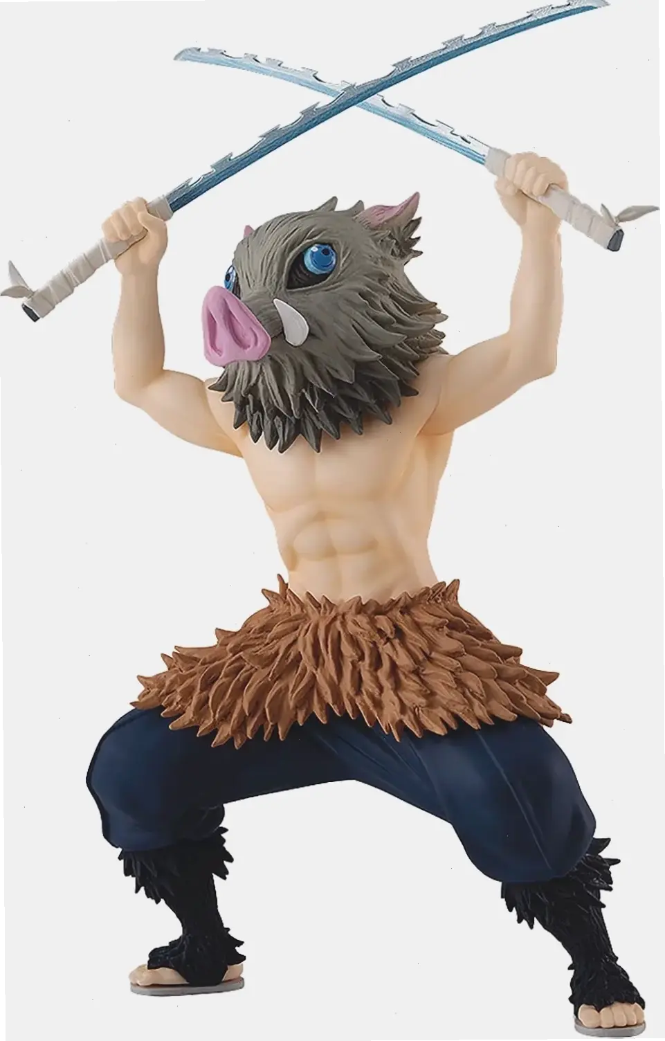 No Yaiba Inosuke, phần phim Demon Slayer, nơi Inosuke thể hiện kỹ năng kiếm thuật đỉnh cao và lòng dũng cảm.