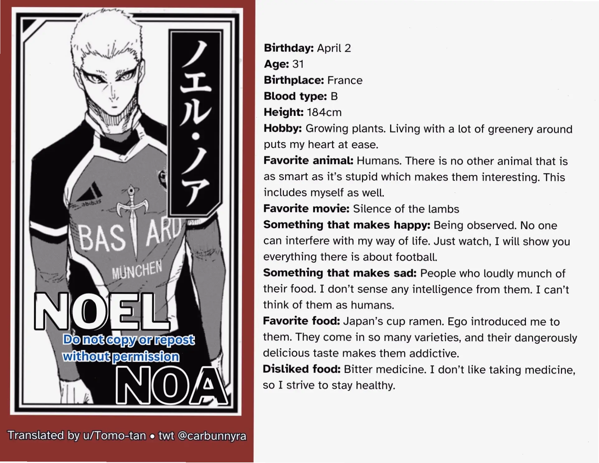 Noel Noa height: Với chiều cao 180cm, anh ấy là biểu tượng của sức mạnh và kỹ thuật trong thế giới Blue Lock.