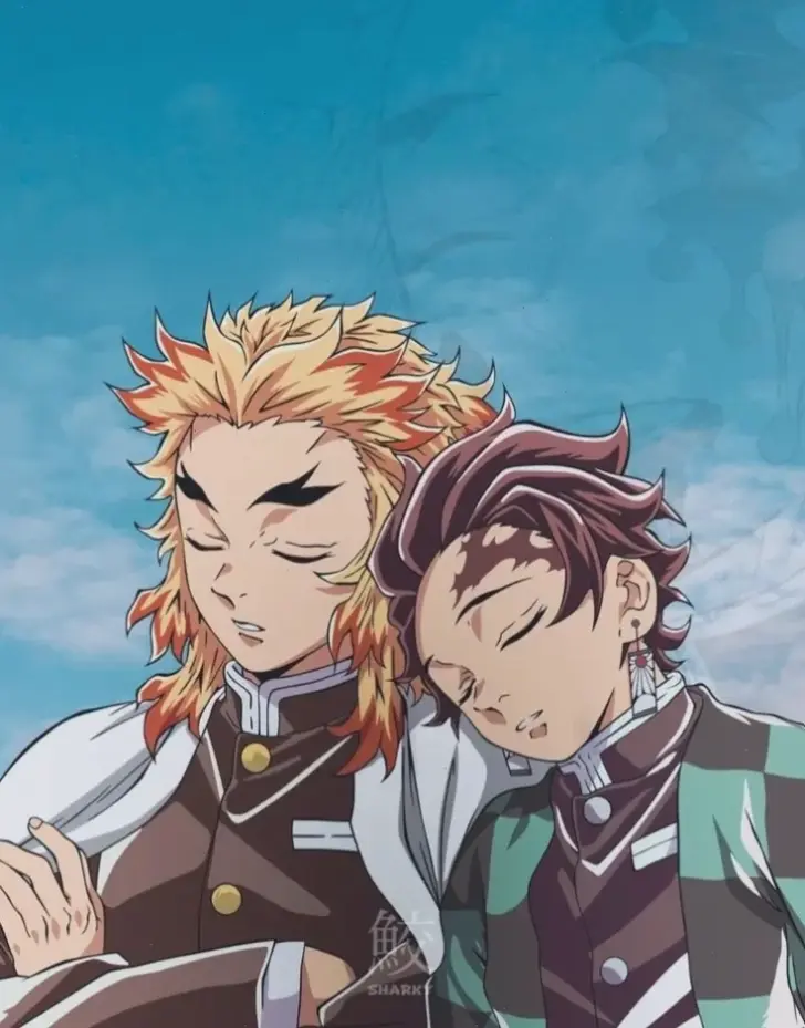 Rengoku x Tanjiro: Hành trình truyền cảm hứng, từ người mới đến chiến binh huyền thoại trong Demon Slayer.