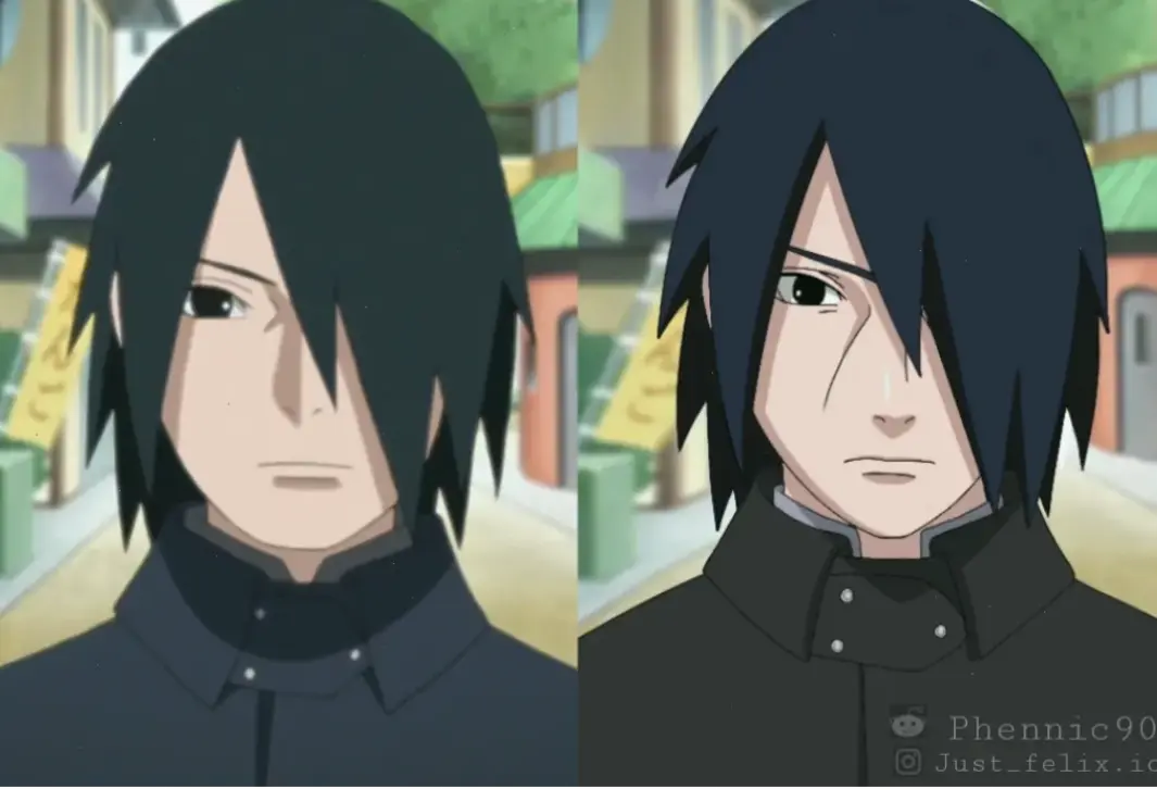 Sasuke lúc lớn: Hình ảnh trưởng thành của Sasuke, với sức mạnh vượt trội và quyết tâm bảo vệ bạn bè.