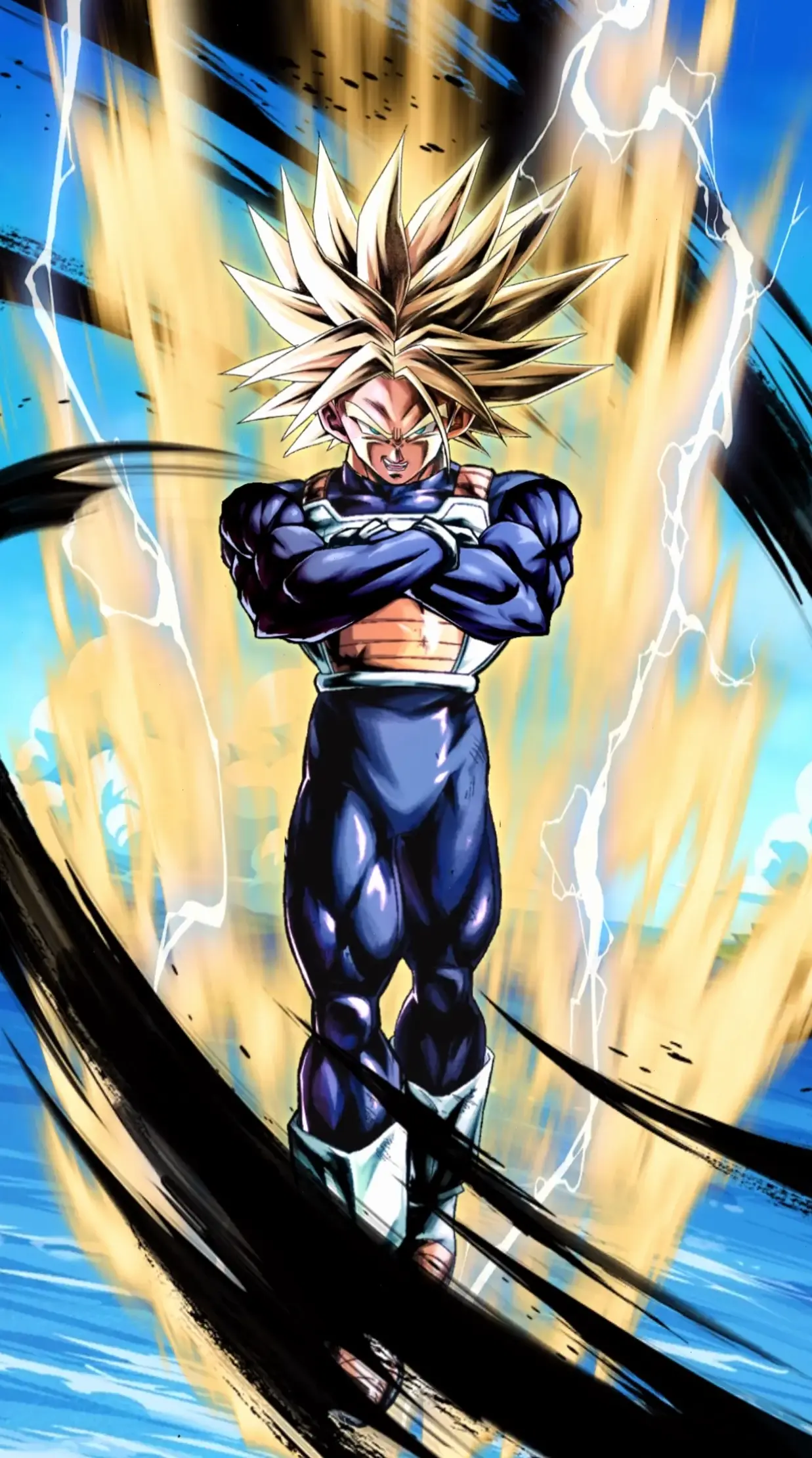 Super Saiyan 2 Trunks: Cấp độ biến hình mạnh mẽ hơn, với tóc vàng óng ả và sức chiến đấu vượt trội. Huyền thoại Dragon Ball!