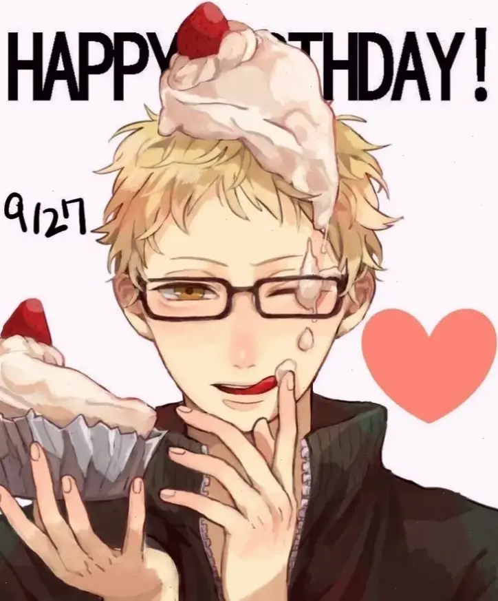 Tsukishima birthday vào 27/6, một ngày đặc biệt cho fan yêu thích nhân vật bóng chuyền trong Haikyuu.