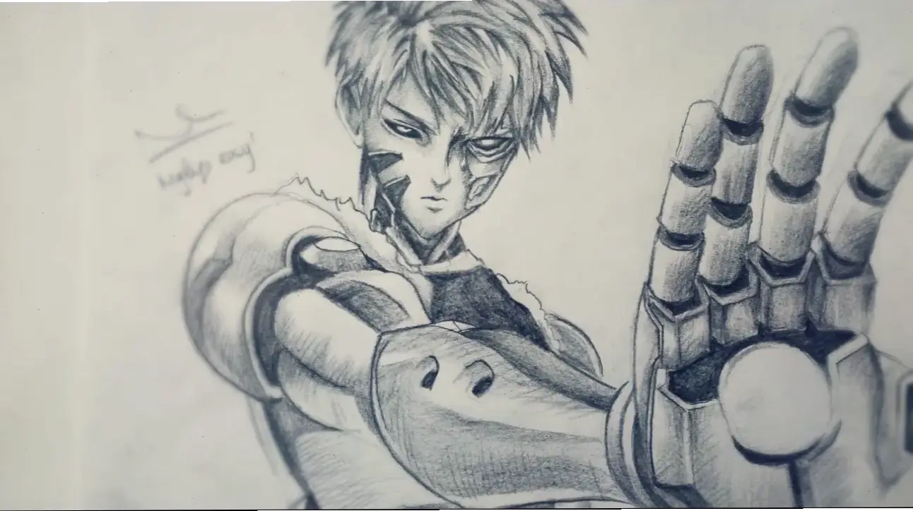 Vẽ Genos: Hướng dẫn vẽ cyborg Genos từ One Punch Man, dễ dàng cho mọi người đam mê nghệ thuật!