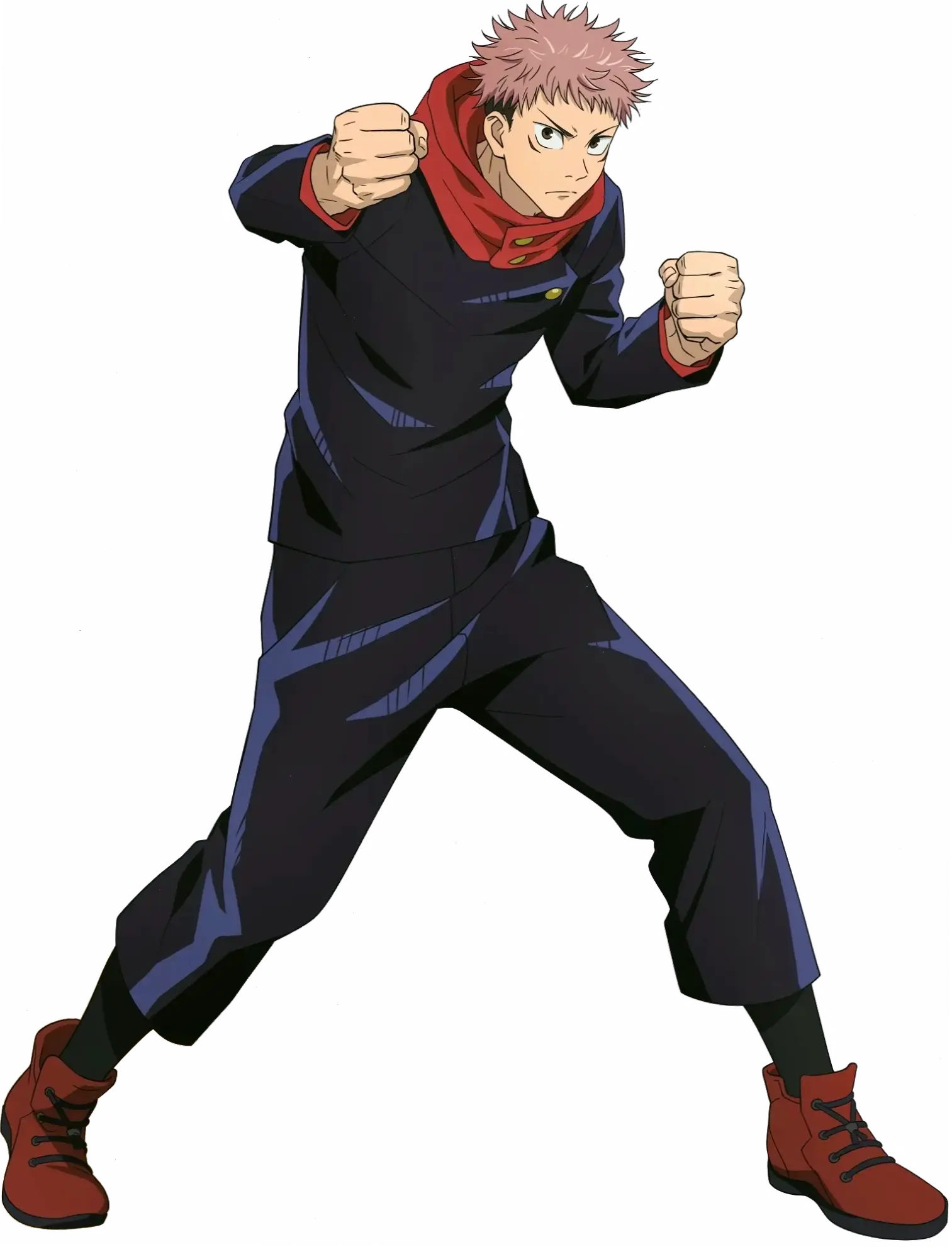 Yuji Itadori height 173 cm, giúp anh chàng di chuyển nhanh và mạnh mẽ trong trận đấu.
