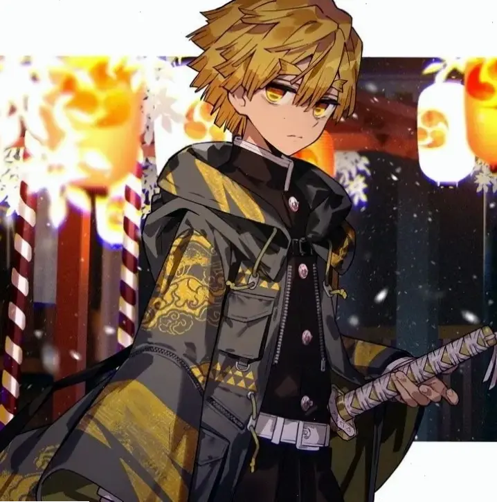 Zenitsu ngầu với biểu cảm mạnh mẽ, thể hiện sức mạnh tiềm ẩn trong thế giới Demon Slayer.